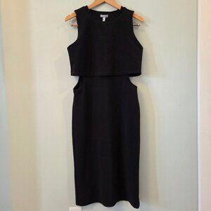 Leith Side Cutout Popover Midi Dress